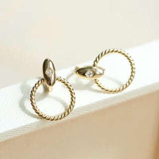 0.10 TCW Round Moissanite Diamond circle hoop Earrings