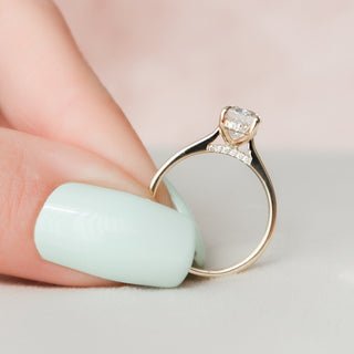 2.50 CT Oval Cut Hidden Halo Moissanite Engagement Ring-custom listing