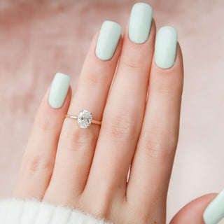 2.50 CT Oval Cut Hidden Halo Moissanite Engagement Ring-custom listing