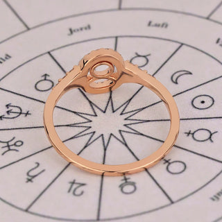 0.45 TCW Round Side Stone Taurus zodiac Ring