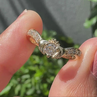 0.50 - 1.50 CT Round Cut Moissanite Pave Engagement Ring