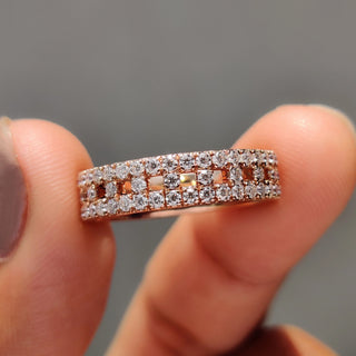1.0 TCW Round Moissnaite Full Eternity Wedding Band