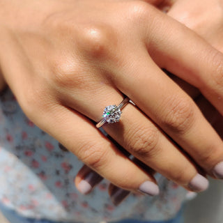 0.5 - 1.5 CT Round Cut Moissanite Solitaire Engagement Ring