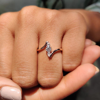 1 TWC Round & Pear Cut Moissanite Engagement Ring