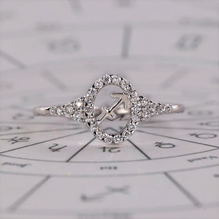 0.45 TCW Round Side Sagittarius zodiac Ring