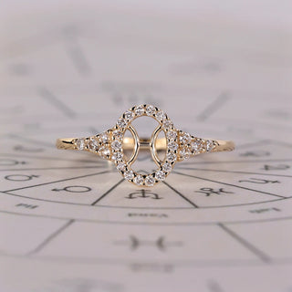 0.45 TCW Round Side Pisces zodiac Ring