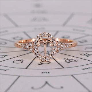 0.45 TCW Round Side Cancer zodiac Ring