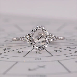 0.45 TCW Round Side Sagittarius zodiac Ring