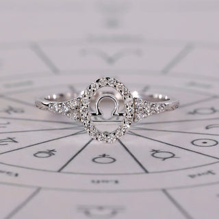 0.45 TCW Round Side Libra zodiac Ring