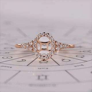 0.45 TCW Round Side Gemini zodiac Ring