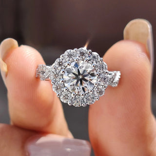 1.0 - 2.0 CT Round Cut Moissanite Engagement Ring