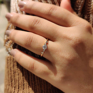 0.5 - 1.5 CT Round Cut Moissanite Five Stone Engagement Ring