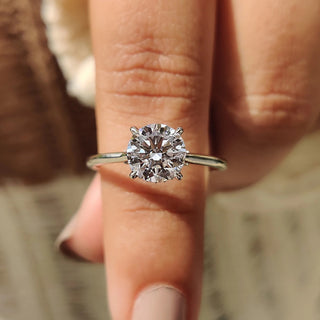0.5 - 1.5 CT Round Cut Moissanite Cathedral Engagement Ring