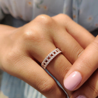 1.0 TCW Round Moissnaite Full Eternity Wedding Band