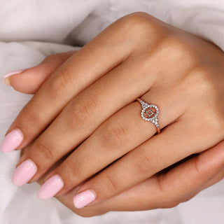 0.45 TCW Round Side Gemini zodiac Ring