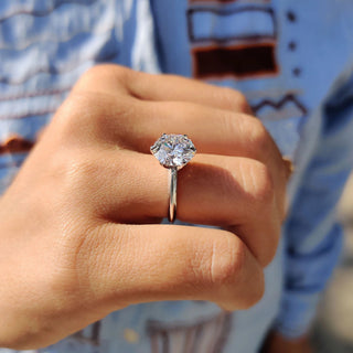 1.0 - 2.0 CT Round Cut Moissanite Solitaire Engagement Ring