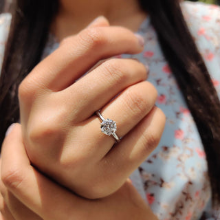 0.5 - 1.5 CT Round Cut Moissanite Solitaire Engagement Ring