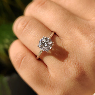 0.5 - 1.5 CT Round Cut Moissanite Cathedral Engagement Ring