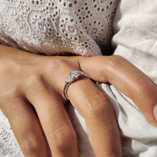 1.0 - 2.0 CT Round Cut Moissanite Hidden Halo Engagement Ring