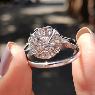 1.0 - 2.0 CT Round Cut Moissanite Three Stone Engagement Ring