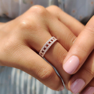 1.0 TCW Round Moissnaite Full Eternity Wedding Band