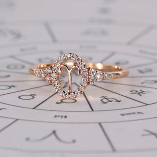 0.45 TCW Round Side Cancer zodiac Ring