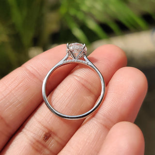 0.5 - 1.5 CT Round Cut Moissanite Cathedral Engagement Ring