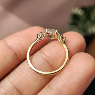 0.5 - 1.5 CT Round Cut Moissanite Hidden Halo Engagement Ring