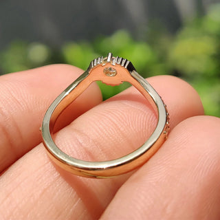 0.50 - 1.50 CT Round Cut Moissanite Pave Engagement Ring