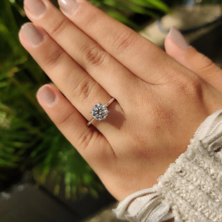 0.5 - 1.5 CT Round Cut Moissanite Cathedral Engagement Ring