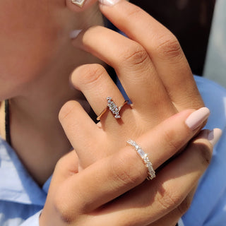 0.5 TWC Round Cut Moissanite Engagement Ring