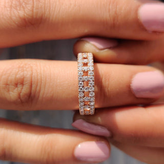 1.0 TCW Round Moissnaite Full Eternity Wedding Band