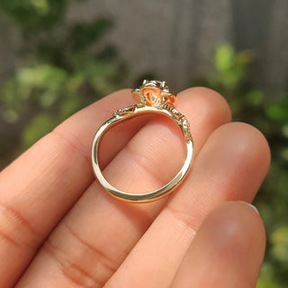1.0 - 2.0 CT Round Cut Moissanite Nature Inspired Engagement Ring