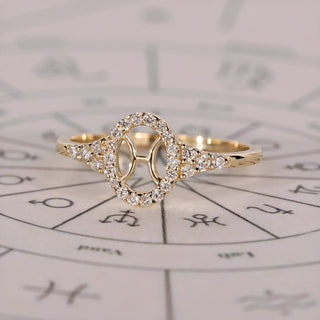 0.45 TCW Round Side Pisces zodiac Ring