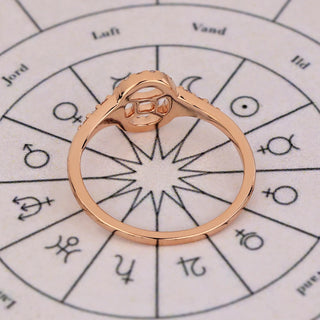 0.45 TCW Round Side Gemini zodiac Ring