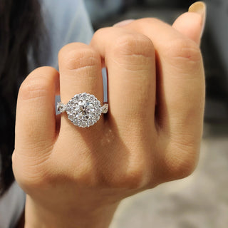 1.0 - 2.0 CT Round Cut Moissanite Engagement Ring