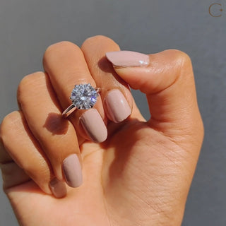 1.0 - 2.0 CT Round Cut Moissanite Solitaire Engagement Ring