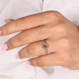 0.45 TCW Round Side Leo zodiac Ring