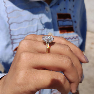 1.0 - 2.0 CT Round Cut Moissanite Three Stone Engagement Ring