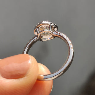 1.0 - 2.0 CT Round Cut Moissanite Halo Engagement Ring