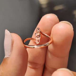 1 TWC Round & Pear Cut Moissanite Engagement Ring