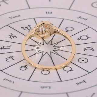 0.40 TCW Round Side Stone Virgo zodiac Ring