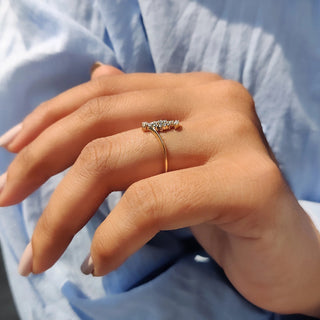 0.5 TWC Round Cut Moissanite Engagement Ring