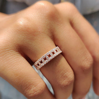 1.0 TCW Round Moissnaite Full Eternity Wedding Band