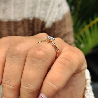 0.5 - 1.0 CT Round Cut Moissanite Nature Inspired Engagement Ring