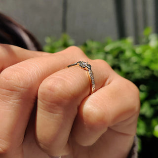 0.50 - 1.50 CT Round Cut Moissanite Pave Engagement Ring