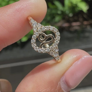 0.45 TCW Round Side Leo zodiac Ring