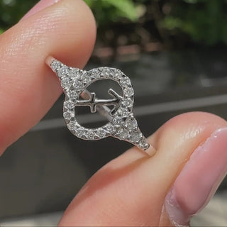 0.45 TCW Round Side Sagittarius zodiac Ring