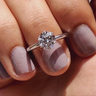 0.5 - 1.5 CT Round Cut Moissanite Solitaire Engagement Ring