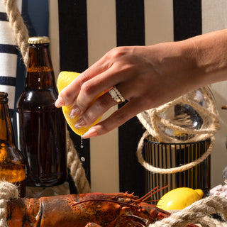 0.60 TCW Round Moissnaite Wave Wedding Band